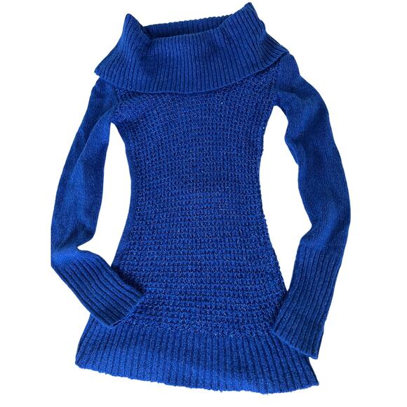 Y2K Candie’s sweater size XS stretchy fold over off shoulders long sleeve sequin - Picture 1 of 7
